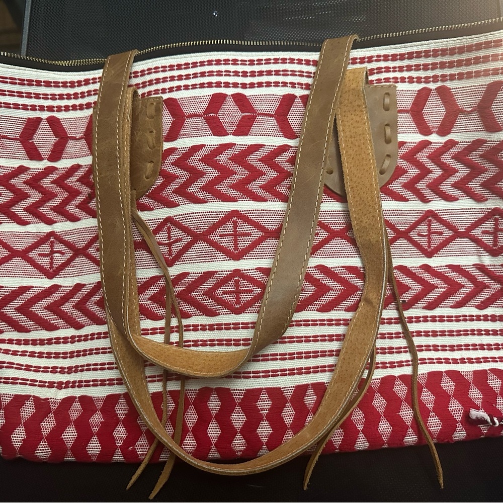 Anthropologie - Noonday, St Lucia Tote - DUAL SIDED PRINT